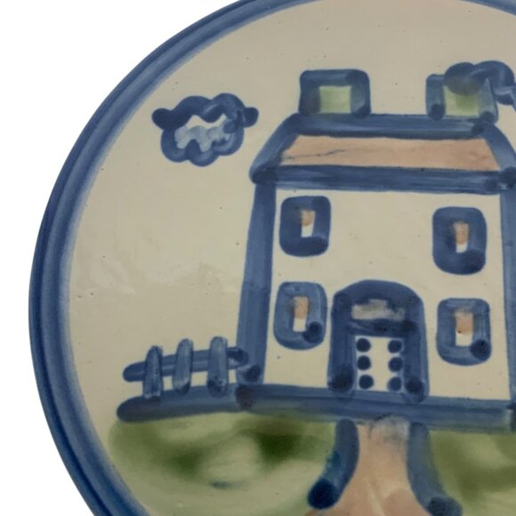 MA Hadley Hand Painted House Round Ceramic Trivet Wall Hanging - Picture 4 of 5